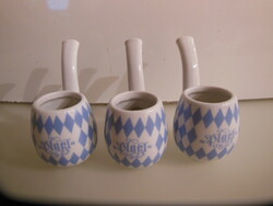 Glass - 3 pieces! - Pipe-shaped - brandy - 8 x 8 cm - porcelain - German - flawless