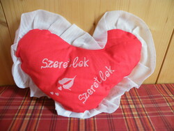Old retro, new small red heart pillow, from the 1980s