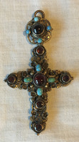 Neo-Gothic cross with semi-precious stones