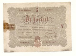 1848 as 5 forint Kossuth bankó papírpénz bankjegy 48 49 es szabadságharc pénze sor cd ű