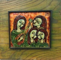 Vitus Lőrincz Enamel Artwork: Singing Girls