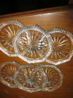 6 retro engraved glass coasters