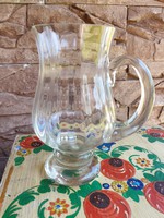 Antique Embossed Glass Mug and Pitcher