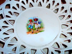 Antik   kenyeres vagy gyümölcs kínáló porcelán kosár