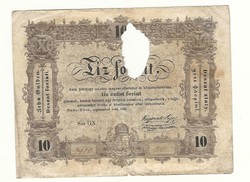 1848 as 10 forint Kossuth bankó papírpénz bankjegy 1848 szabadságharc pénze némiképp viharvert
