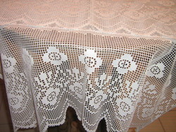 Pair of double lace vintage style stained glass curtains