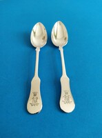 Silver tea spoon 2 pieces violin style