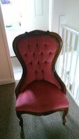 Antique velvet covered chair/armchair