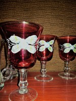 Set of 6 glass goblets