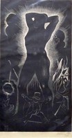 VERY RARE! Pál Varsányi: Strength and Power (when the chain falls off) - aluminum engraving from 1933