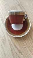 Hollóházi retro barna kávés csésze