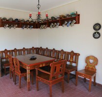 Folk-style painted corner dining set