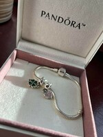Pandora silver bracelet with charms