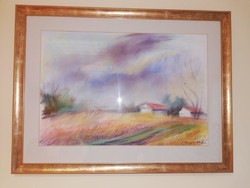 István Sappanos: next to a wheat panel (50x70 cm, pastel)