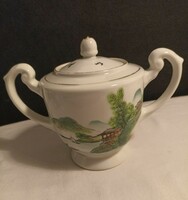Chinese tea set with landscape decor