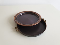 Retro Vintage Art Metal Plate Round Coffee Table Centerpiece Metal Tray
