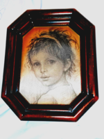 Giuseppe Tarantino vintage miniature silk painting on seringraphy