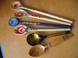 Retro decorative wooden spoon package of 6 pieces