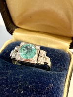 Női Gyűrű Gyémántokkal és Smaragddal