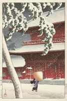 Kawase hasui - the zojo shrine in shiba - canvas reprint