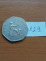 English England 50 pence 2001 ii. Elizabeth 129.