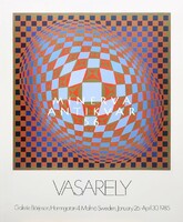 Swedish Vasarely exhibition poster series reprint 3, op-art, optical space game, square rhombus