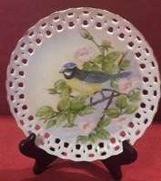Cinegés porcelán tányér, madaras falitányér (M2624)