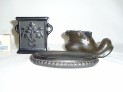 Black ceramic vase, bowl, boot - together