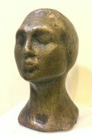Bronz női fej,kisméretű