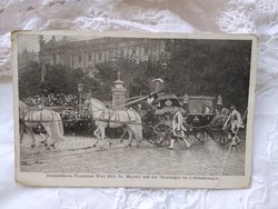 Antique postcard from the 1912 Vienna Eucharistic Congress, 'majesty and heir to the throne in the car'