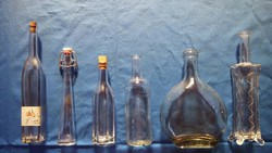 Six old small bottles, bottles