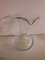 Vase - crystal - marked - 19 x 14 cm - extra thick - German - flawless