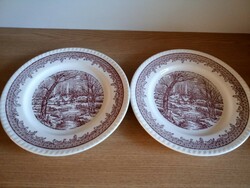 2 flat plates, marked, 25 cm atm. XX