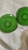 Green glass coffee coaster