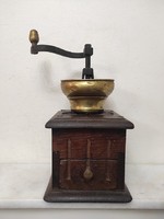 Antique coffee grinder large patinated wooden coffee grinder kitchen tool 903 6026