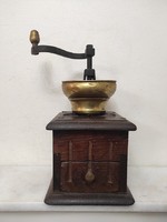 Antique Large Wooden Coffee Grinder, Patina, Kitchen Tool 903 6026