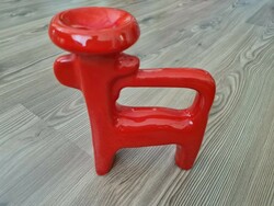 Art deco red craftsman candle holder