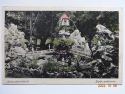 Régi képeslap: Balatonfüred - fürdő, Japán parkrészlet, 1940