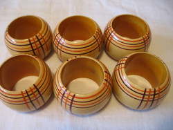 Napkin ring set of 6 wooden burberry checkered