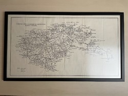 Magyar királyi Államvasutak térképe, 1941, irredenta, korabeli frissen keretezett