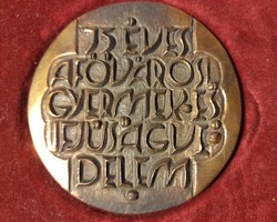 75 Years of City Children's and Youth Protection, double-sided, cast bronze, plaque. F2026