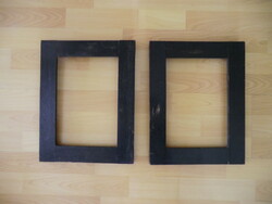 Antique wooden 28x35x3 cm black thick picture frame in a pair