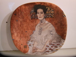 Decorative plate - Gustav Klimt - Lilien porcelain - 1992 year - 20.5 x 20.5 cm - flawless