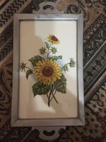 Sunflower majolica tray