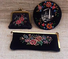 Glasses case wallet table picture frame decorated with old needle tapestry
