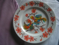 N11 antique zsolnay plate flawlessly 18 cm hummingbird ornate specimen draft made for export