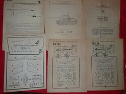 Régi orosz és NDK zacskós makett összeállítási rajzok instrukciós lapok egyben a képek szerint