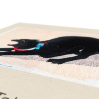 Takahashi - Ásító fekete macska - vakrámás vászon reprint