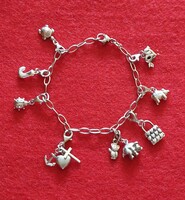 Silver charm, zsuzsu bracelet with removable charms