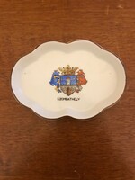 Herend porcelain bowl/ashtray. With Szombathely inscription, cymer. With 1943 stamp. 13X9cm